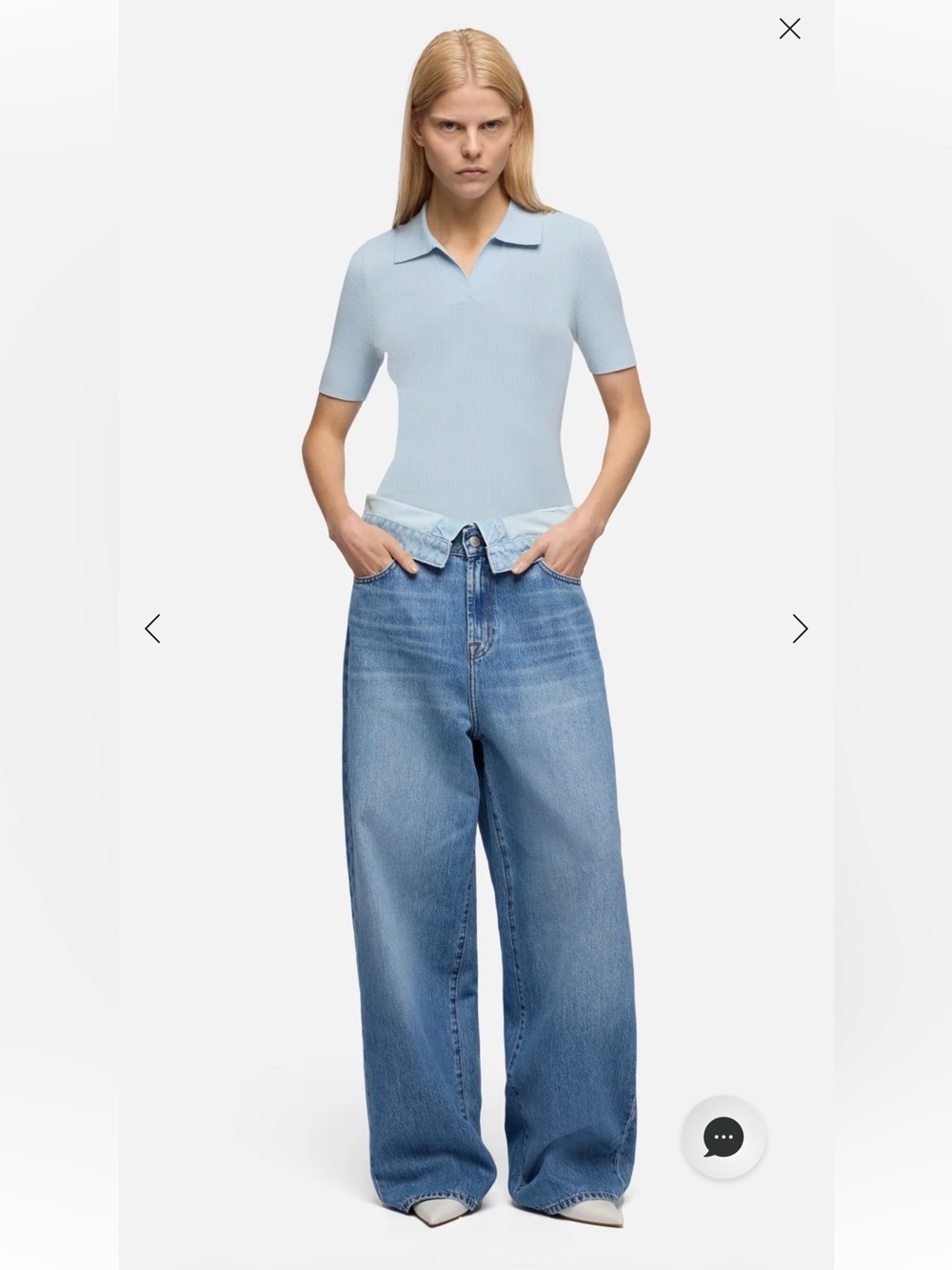 7 For All Mankind Women's Foldover Waistband Jeans Denim Blue Size 28 NWT